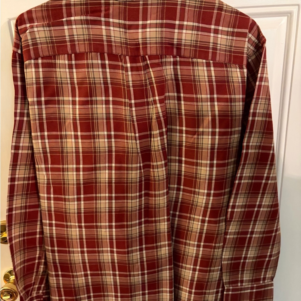 G.H. Bass & Co. Men's Red and White Plaid Shirtl